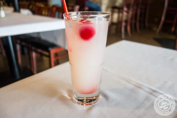 Ouzo lemonade at Jimbo's, Greek Restaurant and Bar in Astoria, Queens