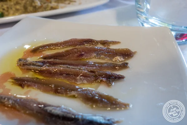Anchovies at Jimbo's, Greek Restaurant and Bar in Astoria, Queens