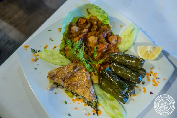 Vegetarian platter at Jimbo's, Greek Restaurant and Bar in Astoria, Queens