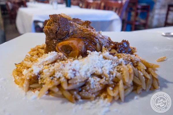 Arni youvetsi at Jimbo's, Greek Restaurant and Bar in Astoria, Queens