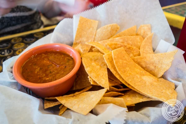 Tortilla chips and salsa at El Centro in Hell's Kitchen, NYC