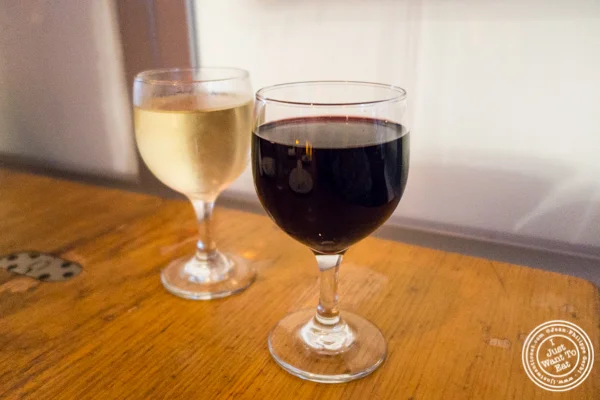 Montepulciano wine at Adrienne's Pizzabar in the Financial District, NYC