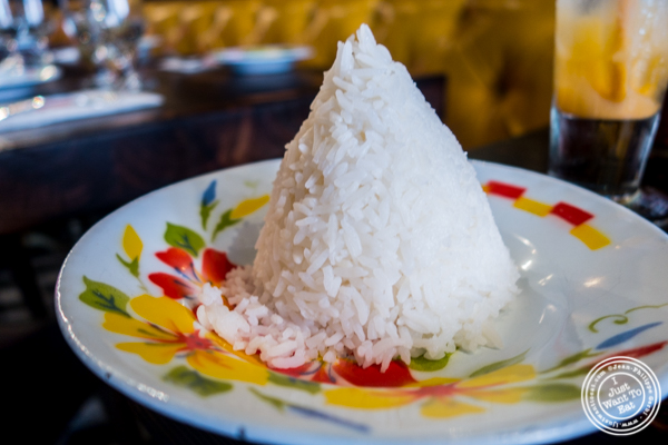 White rice at Esanation, Thai restaurant in Hell's Kitchen, NYC
