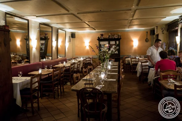 Dining room at Chez Jacqueline in Soho, NYC, NY