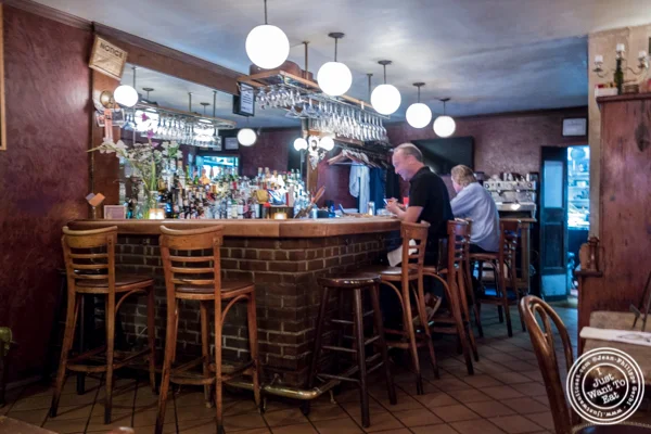Bar at Chez Jacqueline in Soho, NYC, NY