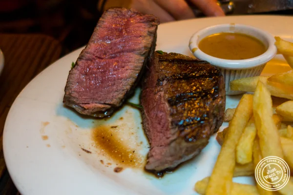 Filet Mignon at Chez Jacqueline in Soho, NYC, NY