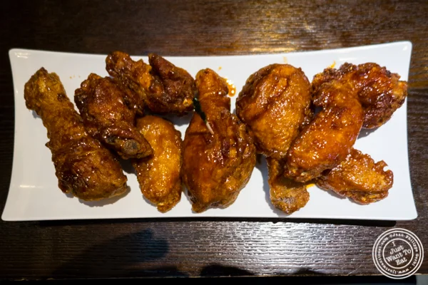 Chicken wings and thighs at BonChon Chicken, Financial District, NYC, NY