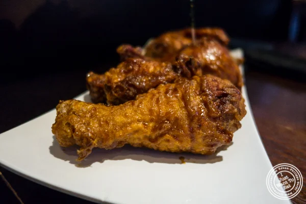 Chicken wings and thighs at BonChon Chicken, Financial District, NYC, NY