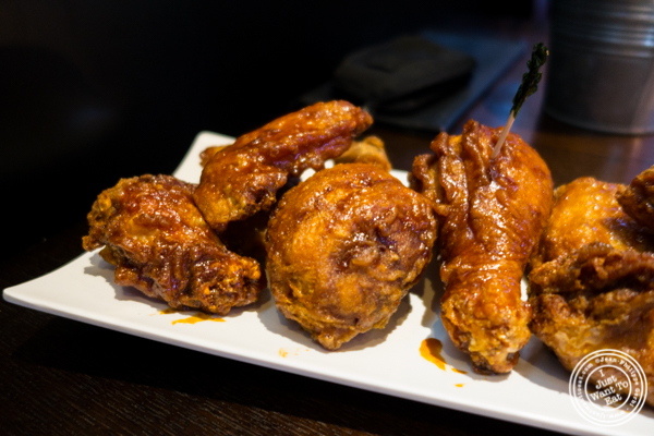 Chicken wings and thighs at BonChon Chicken, Financial District, NYC, NY