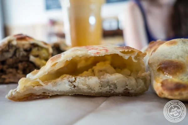 Blue cheese, mozzarella and walnuts empanada at Empanadas Café in Hoboken, NJ