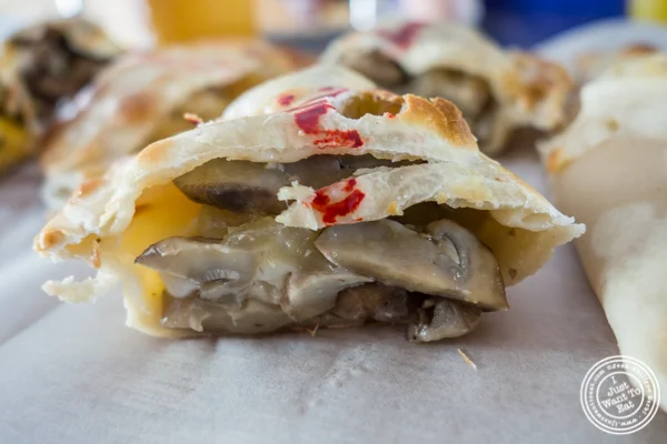 Mushrooms empanada at Empanadas Café in Hoboken, NJ