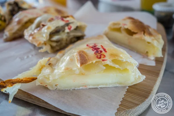 Cheese empanada at Empanadas Café in Hoboken, NJ
