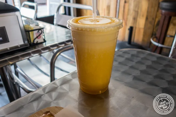 Fresh squeeze orange juice at Empanadas Café in Hoboken, NJ