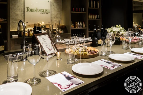 Table at Todd English Food Hall at the Plaza in NYC, New York