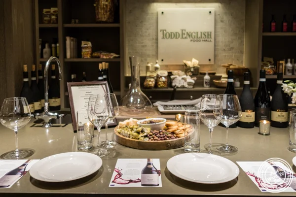 Table at Todd English Food Hall at the Plaza in NYC, New York