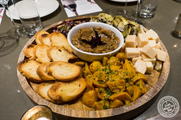 Vegetables and cheese at Todd English Food Hall at the Plaza Hotel, NYC, New York
