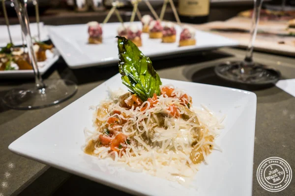 Short rib ravioli with mozzarella fondue at Todd English Food Hall at the Plaza Hotel, NYC, New York