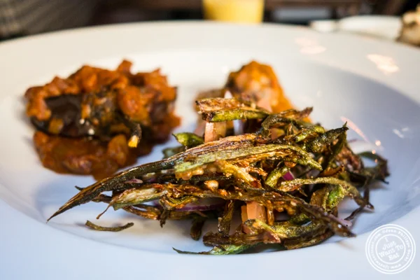 Fried okra at Kurry Qulture in Astoria, Queens