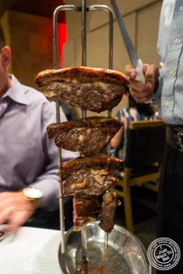 Garlic steak at Fogo de Chao in NYC, New York