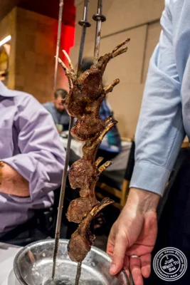 Lamb chops at Fogo de Chao in NYC, New York