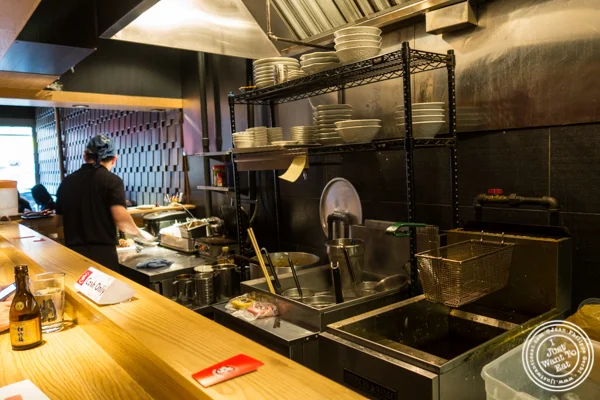 Open kitchen at Mentoku Ramen in Hell's Kitchen