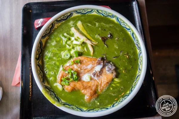 Matcha ramen at Mentoku Ramen in Hell's Kitchen