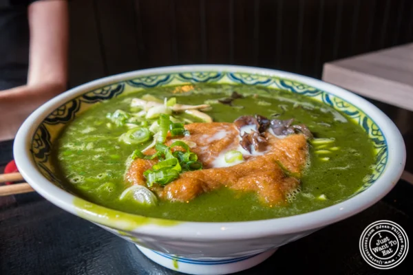 Matcha ramen at Mentoku Ramen in Hell's Kitchen