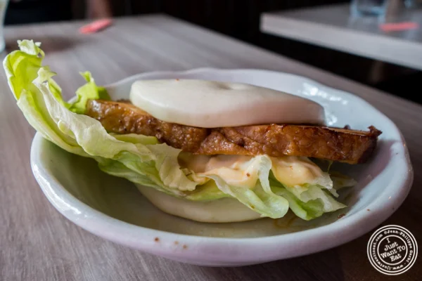 Pork bun at Mentoku Ramen in Hell's Kitchen