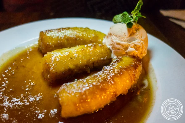 Banana flambées at Esperanto in Alphabet City, NYC