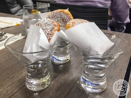 Caramel filled Korean pan fried donuts "hotteok" at De Gustibus Cooking School at Macy's, NYC, NY