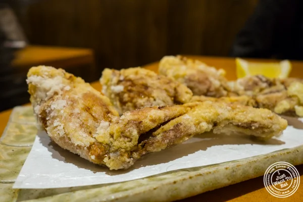 Frog legs karaage at Sake Bar Hagi 46 in Hell's Kitchen, NYC