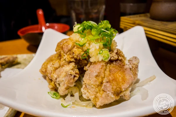 Karaage ponzu or fried chicken at Sake Bar Hagi 46 in Hell's Kitchen, NYC