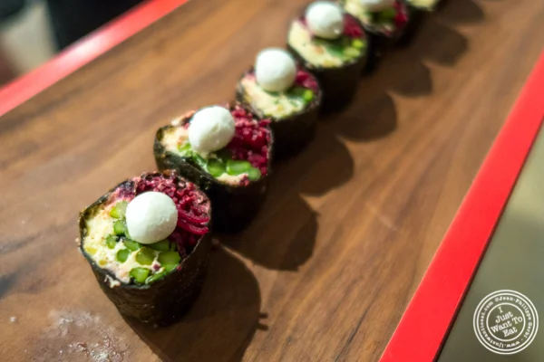 Roasted honey pistachio nori roll from Marcia Selden Catering
