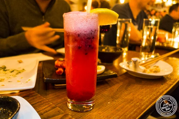 Raspberry fizz at Hanjan in NYC, New York