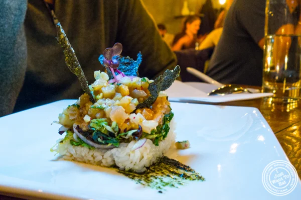 Hiramasa king fish tartare at Hanjan in NYC, New York