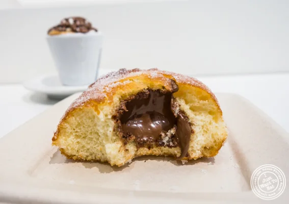 Nutella bombolone at Eataly Nutella Bar in NYC, NY