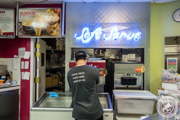 Soft serve ice cream machine at Carvel in Woodside, Queens