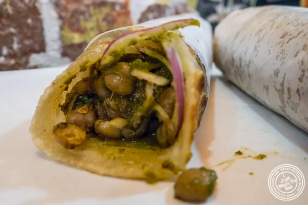 Chana masala Kati roll at The Kati Roll Company in NYC, NY