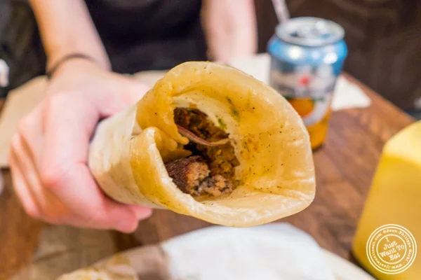 Shami kebab Kati roll at The Kati Roll Company in NYC, NY