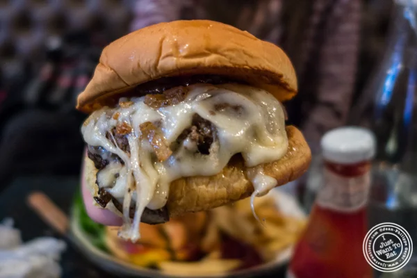 Old fashioned burger at Black Tap Burger, Meatpacking District, NYC