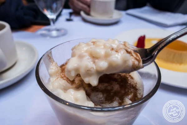 Rice pudding at Victor's Café, Cuban restaurant in NYC, NY