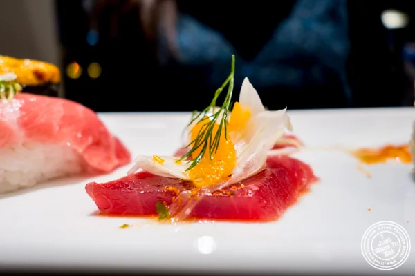 Mandarin and fennel tuna sashimi at Haru in Hell's Kitchen, NYC, NY