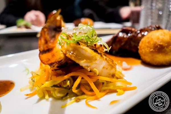 Hot chili-garlic shrimp at Haru in Hell's Kitchen, NYC, NY