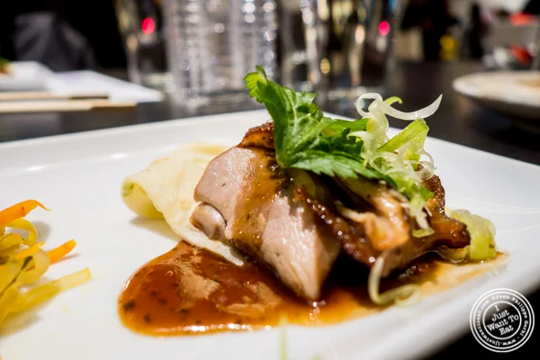 Crispy duck at Haru in Hell's Kitchen, NYC, NY