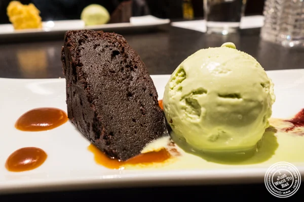 Dark chocolate white miso brownie at Haru in Hell's Kitchen, NYC, NY