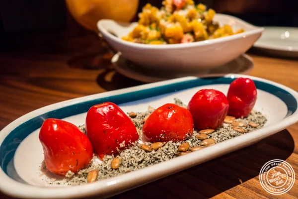 Stuffed cherry peppers at Butter in NYC, NY