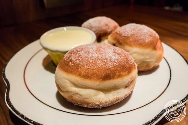 Raspberry beignets at Butter in NYC, NY