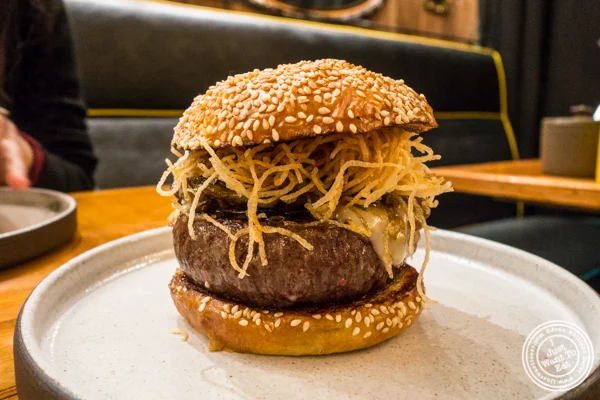 Signature burger at Salvation Burger in NYC, NY