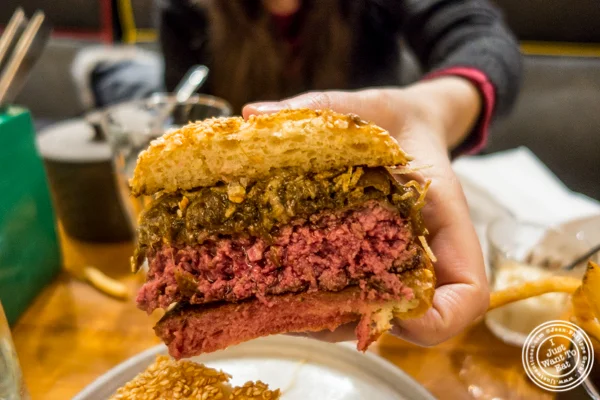 Signature burger at Salvation Burger in NYC, NY