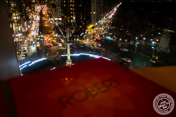 Menu and view at Robert in The Museum of Art and Design, NYC, NY